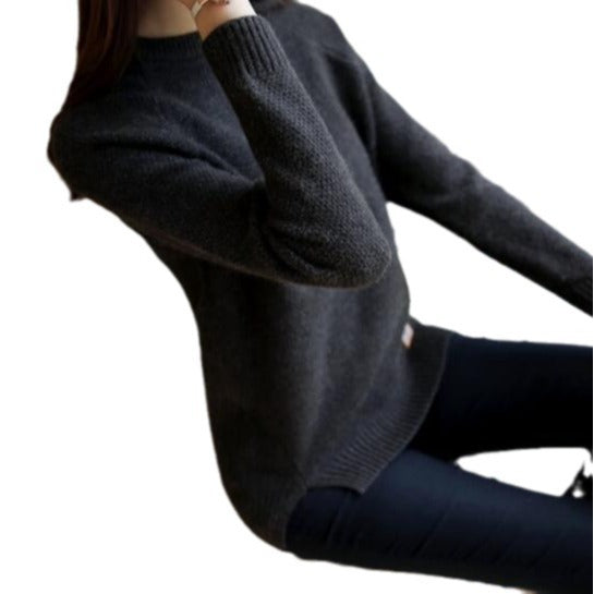 Damen eleganter Strickpullover mit strukturiertem Gewebe R&B
