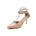 Damen Elegante Pumps mit transparentem Riemen und dekorativen Nieten R&B