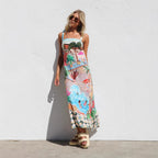 Damen Sommerliches Maxikleid mit buntem Print und luftiger Passform
