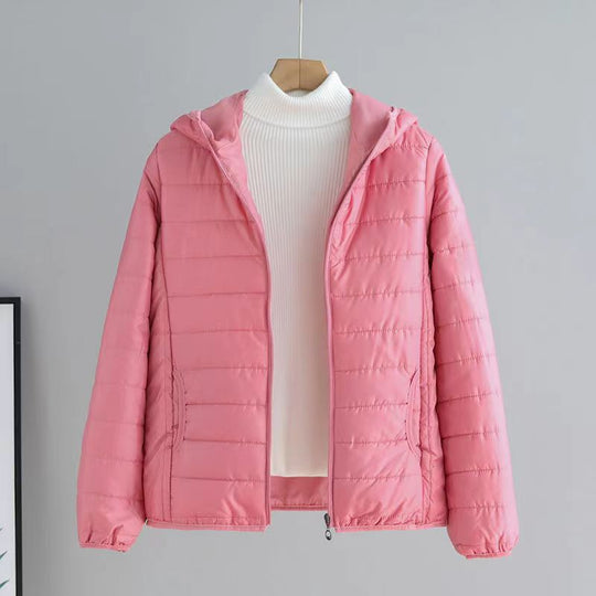 Damen gesteppte Übergangsjacke mit praktischen Taschen und Kapuze R&B