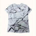 Damen T-Shirt mit 3D-Katzenmotiv und kreativem Rissdesign R&B