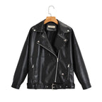 Damen Oversized Kunstlederjacke mit asymmetrischem Reißverschluss und praktischen Taschen R&B
