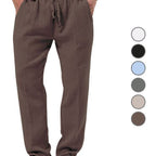 Herren nan lässige Leinen-Relaxhose mit elastischem Tunnelzugbund und praktischen Seitentaschen R&B