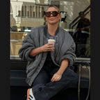 Damen gesteppte Oversized-Bomberjacke mit weichem Futter und luxuriösem Schnitt R&B
