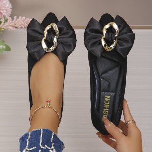 Damen Ballerinas mit eleganter Schleifen-Applikation und Schmuckdetails R&B