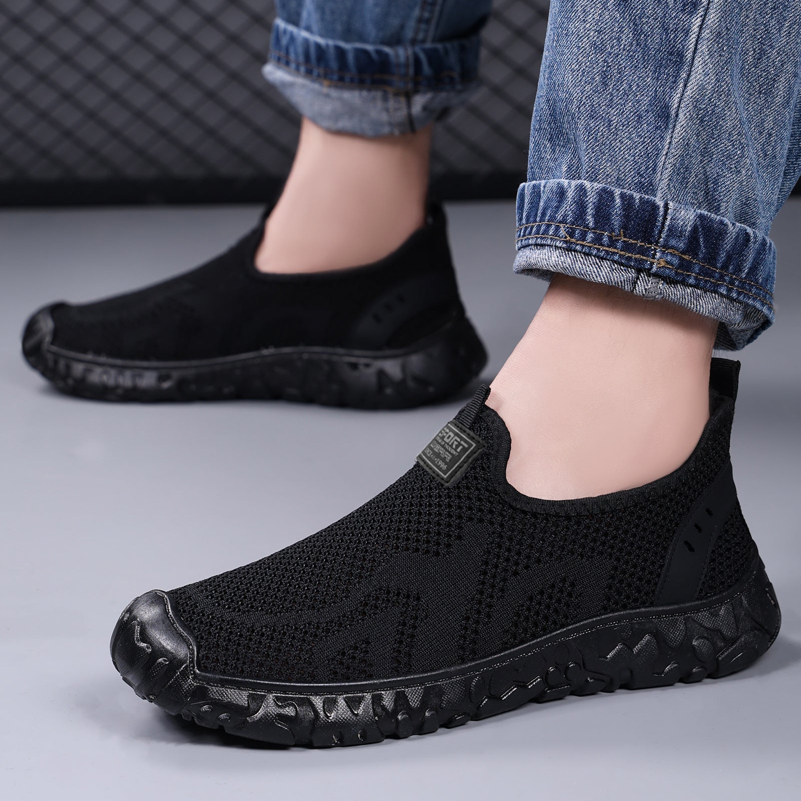 Damen Atmungsaktive Slip-On Sport Sneakers mit flexiblem Mesh-Obermaterial R&B