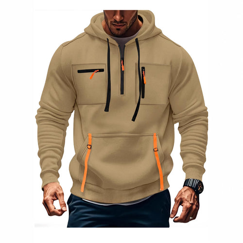 Herren modischer Kapuzenpullover mit funktionalen Reißverschlusstaschen R&B