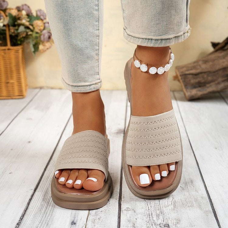 Damen Komfort-Sandalen mit modischem Gewebe-Riemen R&B