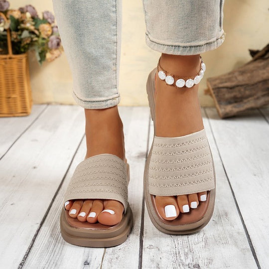 Damen Komfort-Sandalen mit modischem Gewebe-Riemen R&B