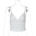 Damen Elegantes Spaghetti-Top mit Raffungen R&B