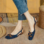 Damen Slingback Ballerinas mit eleganter Schnallen-Applikation