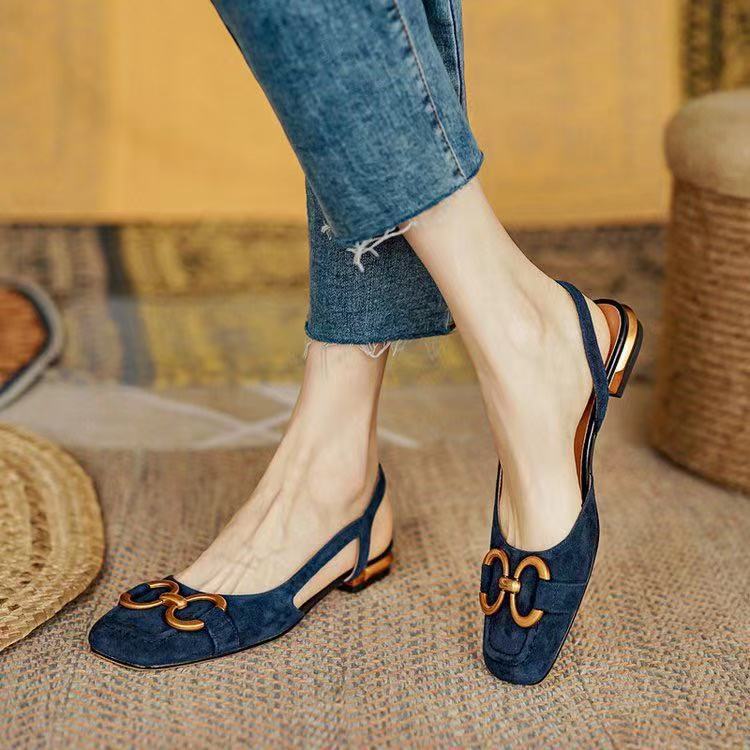 Damen Slingback Ballerinas mit eleganter Schnallen-Applikation