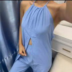 Damen Eleganter Zweiteiler mit stilvollem Mantel und cropped Hose