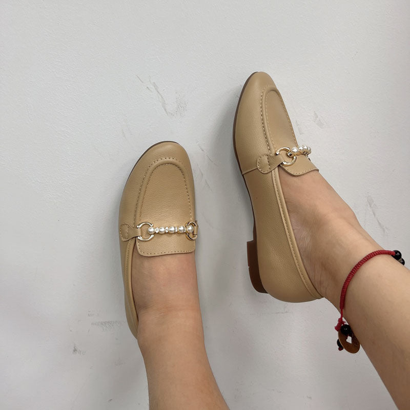 Damen Mokassins mit elegantem Perlen-Akzent