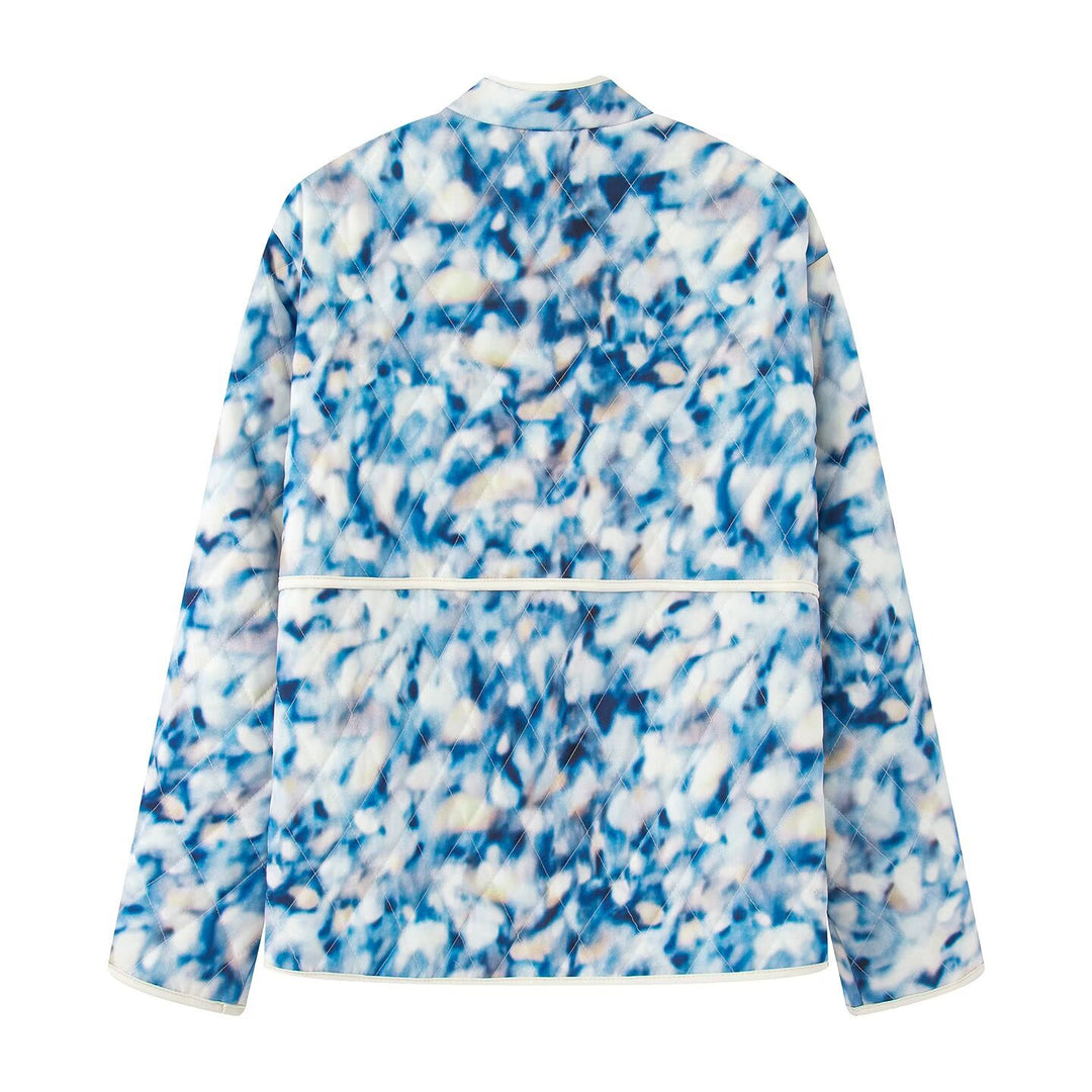 Damen außergewöhnliche Steppjacke mit floralen Mustern und praktischen Taschen R&B