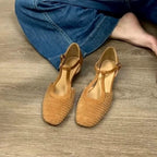 Damen Sling-Ballerinas mit raffinierten Riemen und hochwertiger Veloursoberfläche R&B