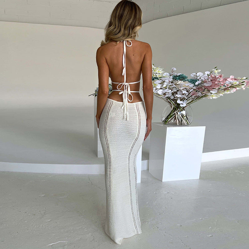 Damen Maxi-Strandkleid mit innovativem Cut-Out-Design R&B
