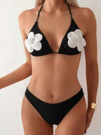 Damen Triangel-Bikini mit elegantem Blütenapplikation R&B
