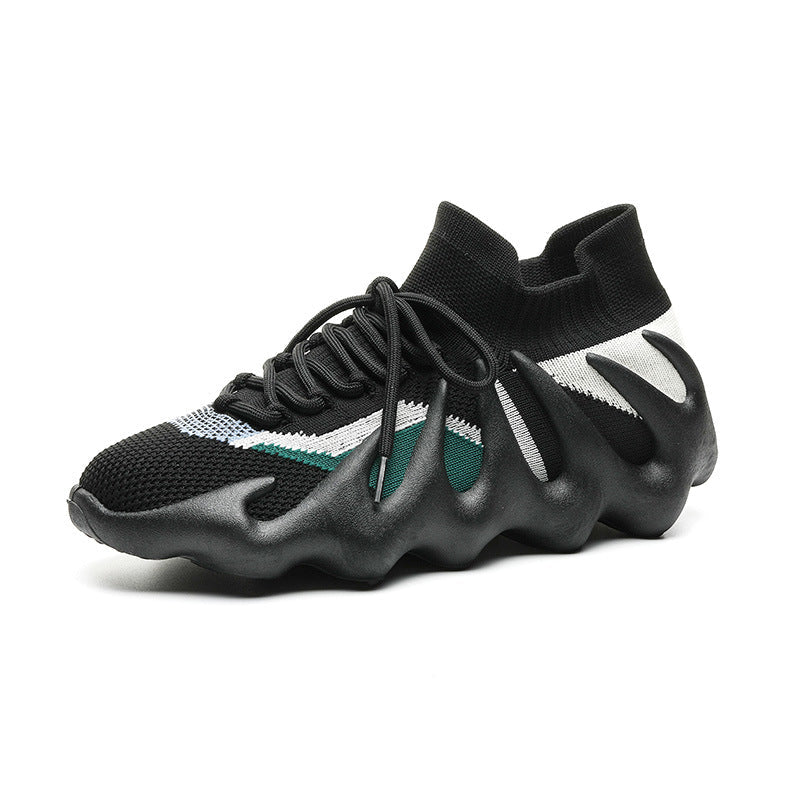Damen Sneaker mit elastischem Strickoberteil und stoßdämpfendem Sohlenprofil R&B