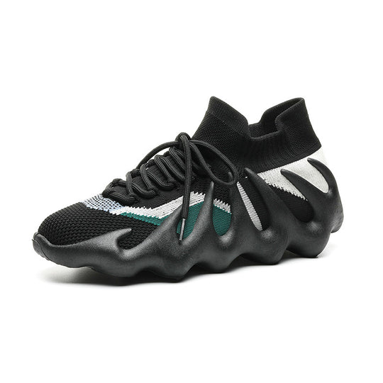 Damen Sneaker mit elastischem Strickoberteil und stoßdämpfendem Sohlenprofil R&B