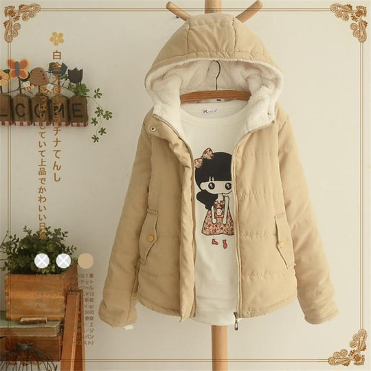 Damen gesteppte Kapuzenjacke mit kuscheligem Futter und praktischen Taschen R&B