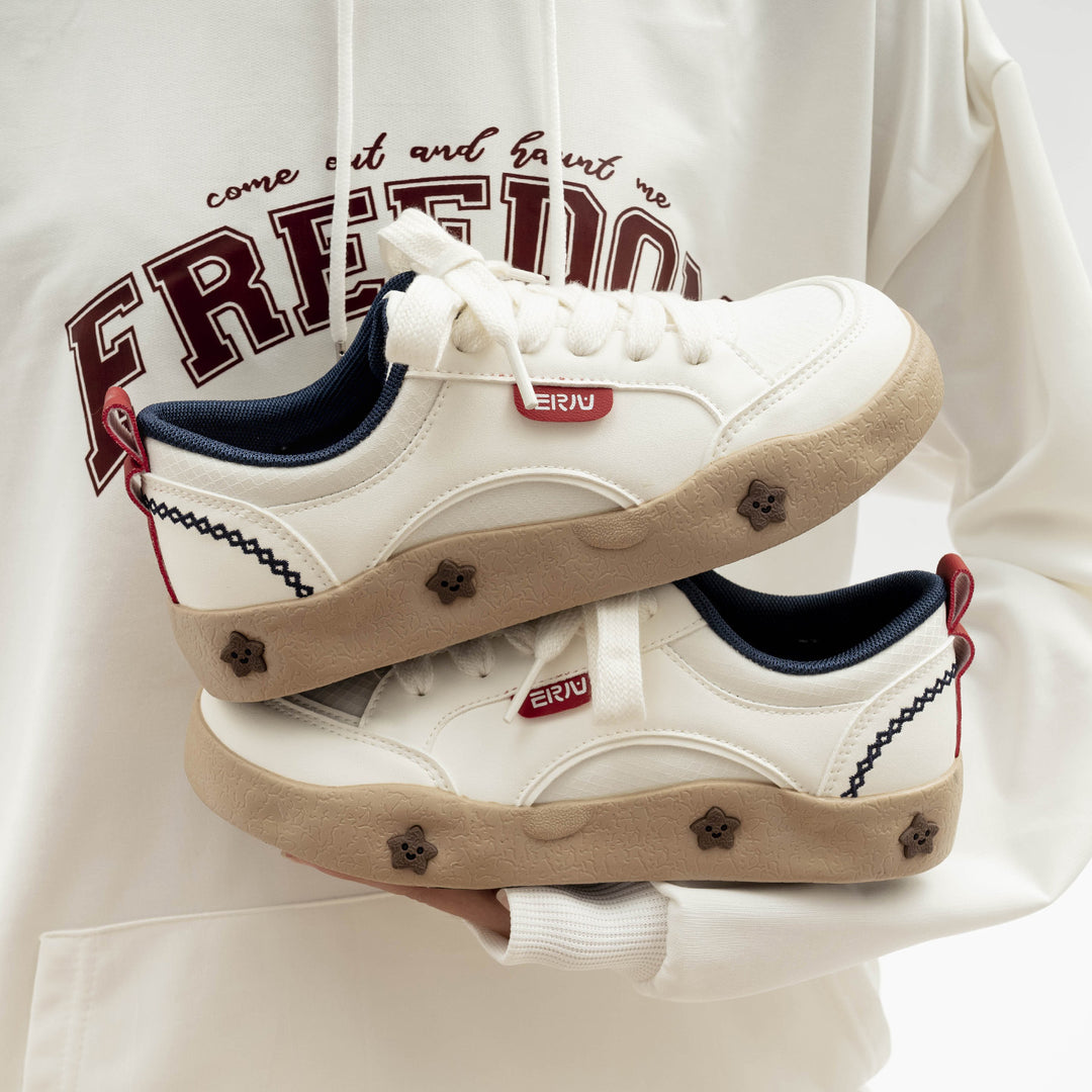 Damen Sneakers mit floralem Applikationsdesign und bequemer Dämpfung R&B