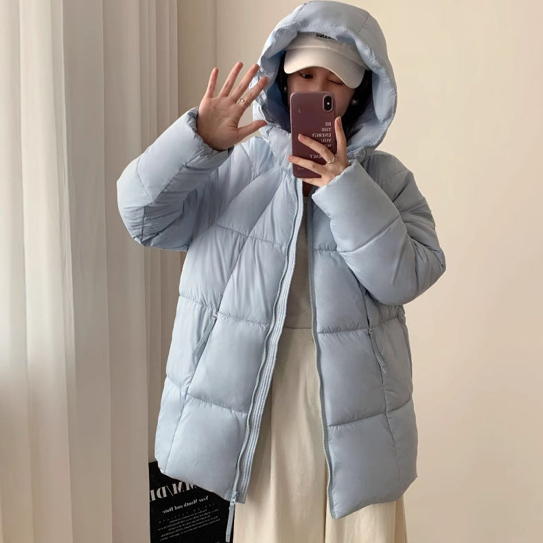 Damen Übergroße Pufferjacke mit Kapuze und praktischen Eingrifftaschen R&B