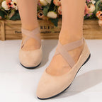 Damen Ballerinas mit elegantem Kreuzriemen-Design und bequemer Sohle R&B