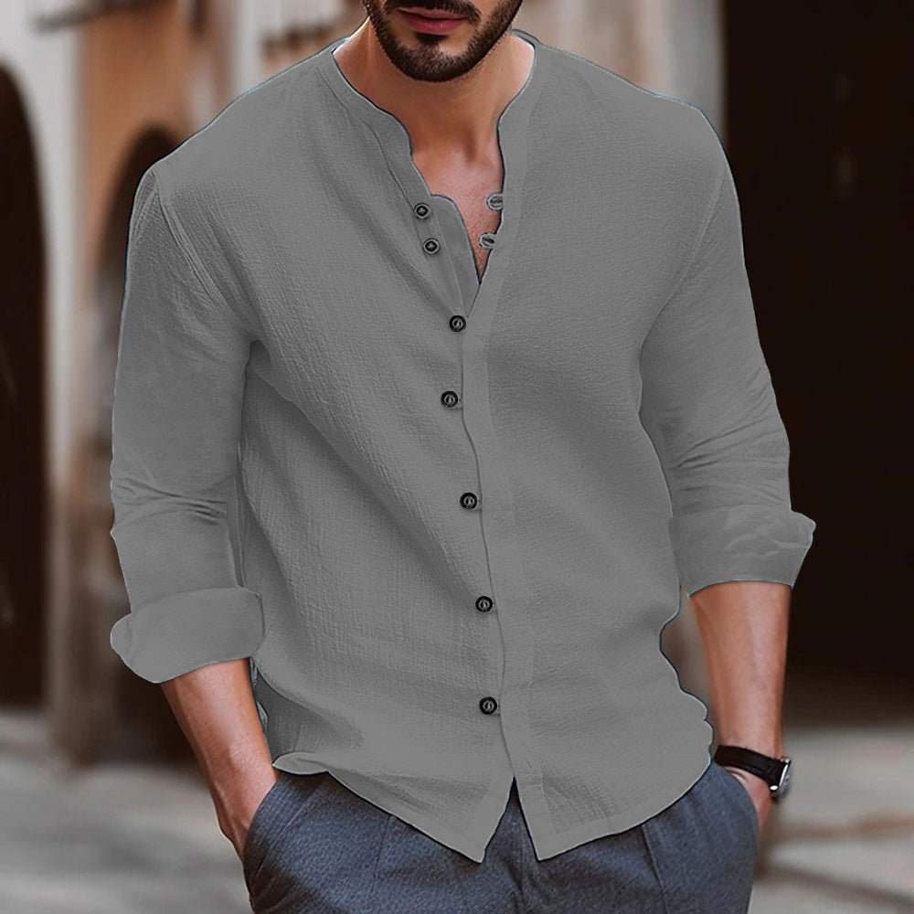 Herren Elegantes Hemd mit Knopfleiste und strukturiertem Design R&B