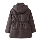 Damen gesteppte Übergangsjacke mit Kapuze und praktischen Taschen R&B
