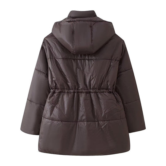 Damen gesteppte Übergangsjacke mit Kapuze und praktischen Taschen R&B