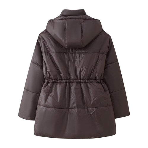Damen gesteppte Übergangsjacke mit Kapuze und praktischen Taschen R&B