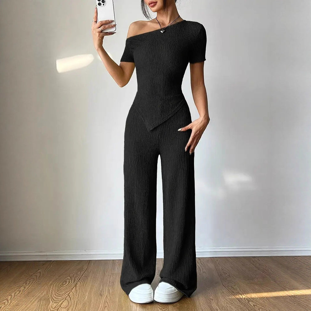 Damen Eleganter Jumpsuit mit asymmetrischem Schnitt und Raffungen R&B