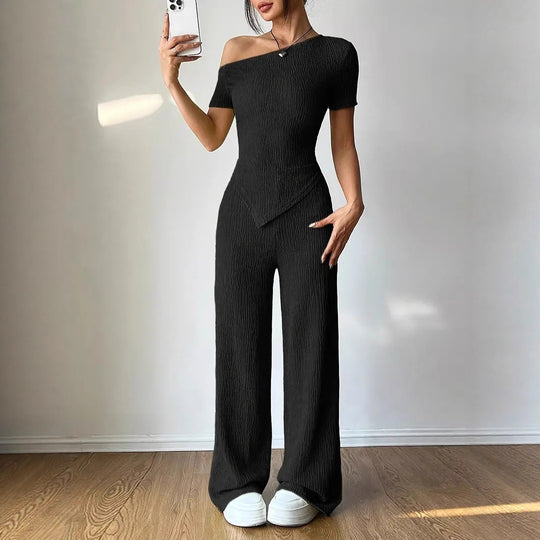 Damen Eleganter Jumpsuit mit asymmetrischem Schnitt und Raffungen R&B