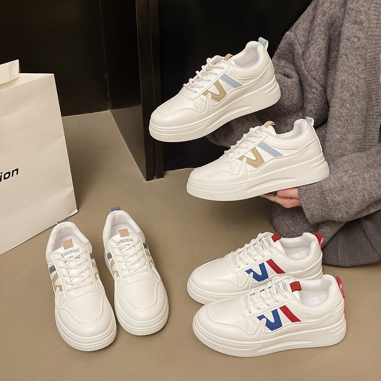 Damen Hohe Plattform-Sneaker mit orthopädischer Dämpfung und stylischem Design R&B