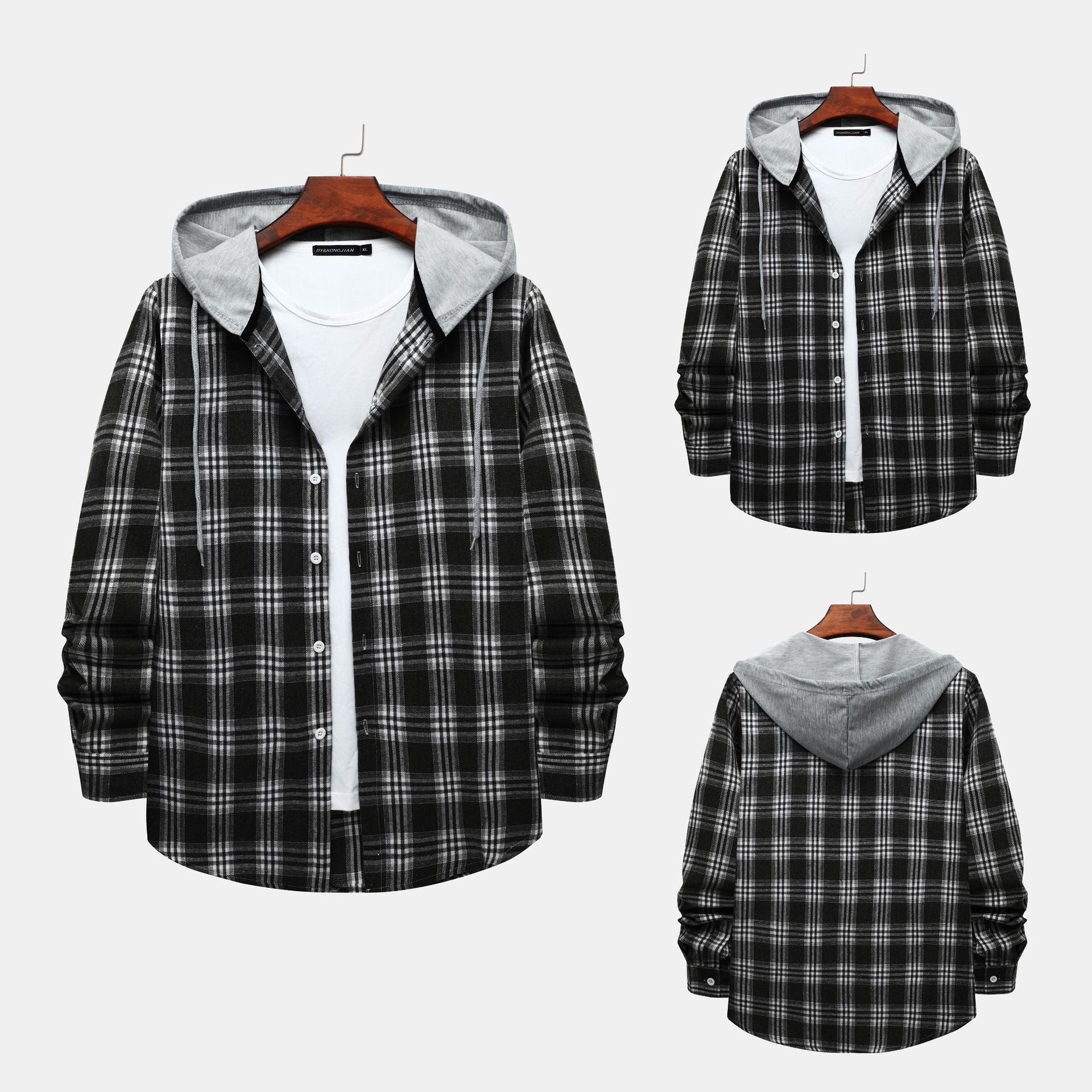 Damen Flanelljacke mit Kapuze