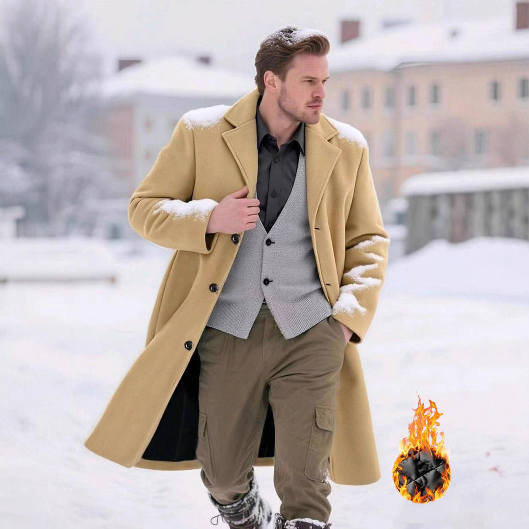 Herren klassischer Wollmantel R&B