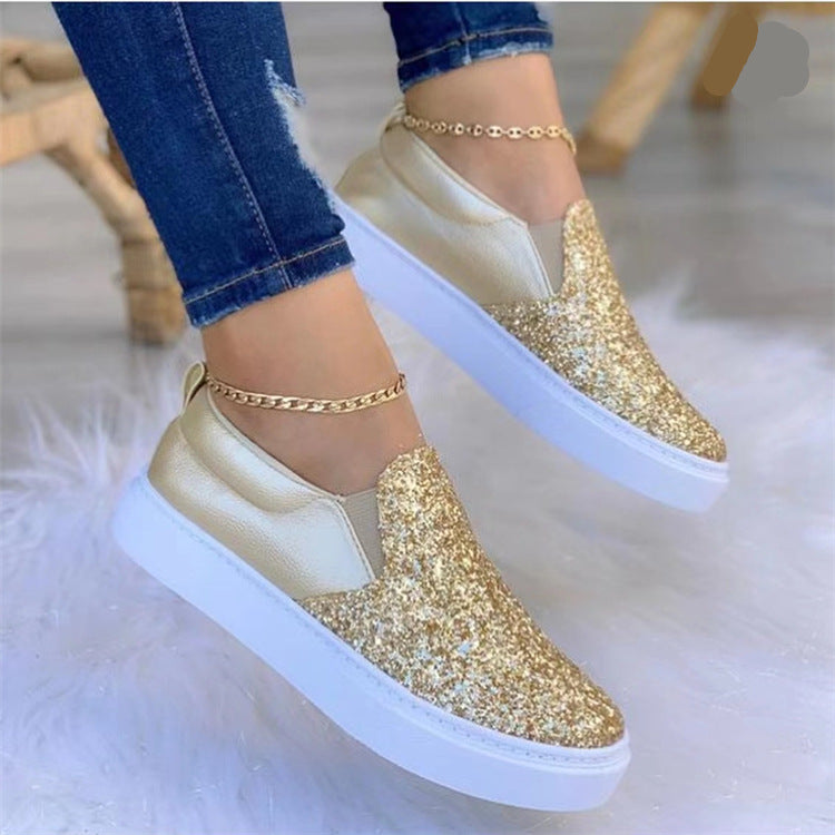 Damen Freizeit-Slipper mit modischem Logo-Design und elastischen Einsätzen R&B