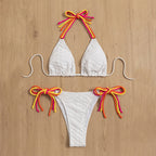 Damen Triangel-Bikini mit verspielten Bindedetails