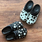 Damen bequeme Pantoletten mit trendigem Punktedesign R&B