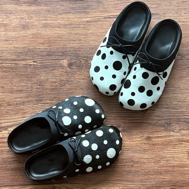 Damen bequeme Pantoletten mit trendigem Punktedesign R&B