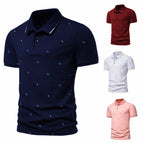 Herren Polohemd mit modischem Druck und hochwertigem Baumwollmaterial