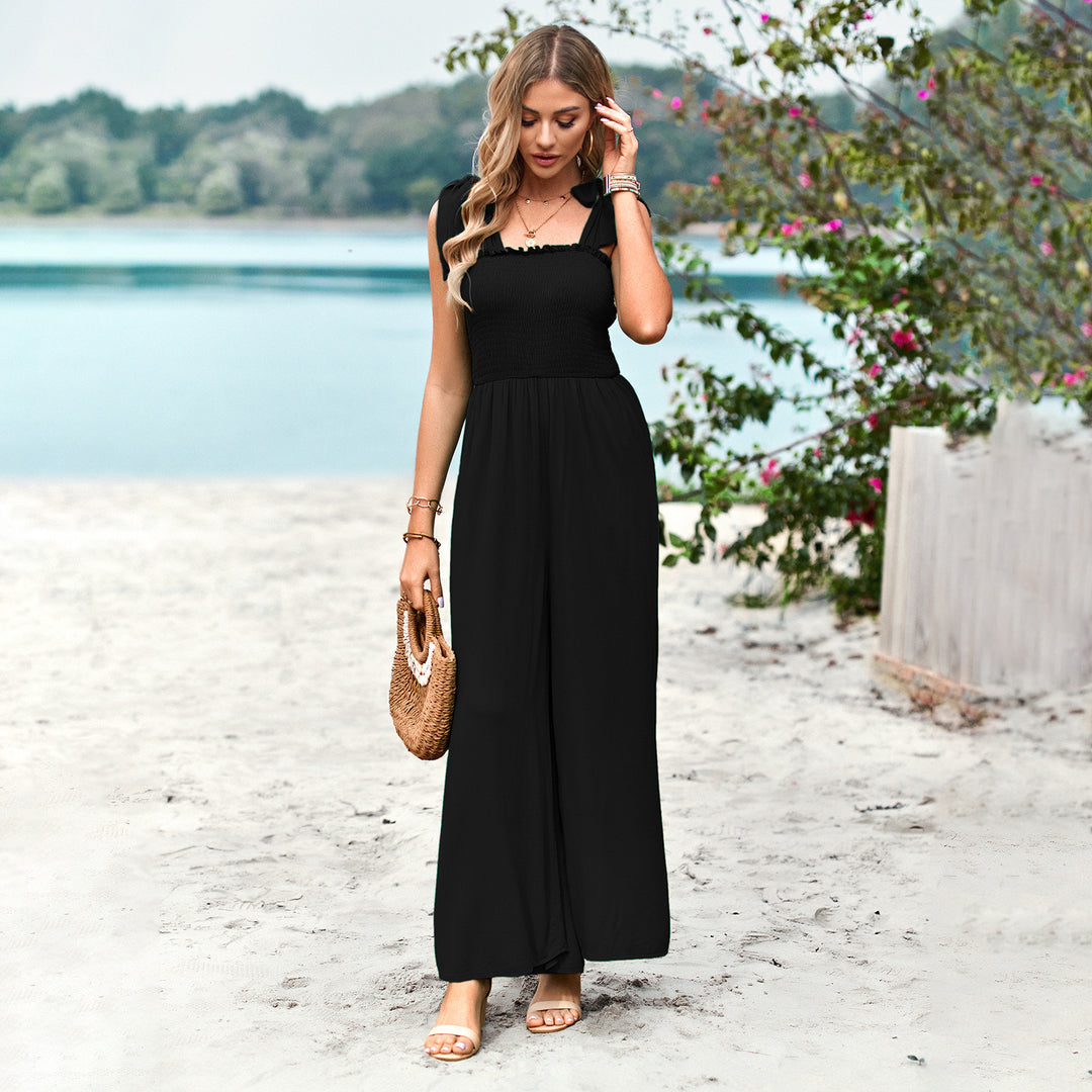Damen Lässiger Maxijumpsuit mit Rüschen-Details und praktischen Taschen R&B