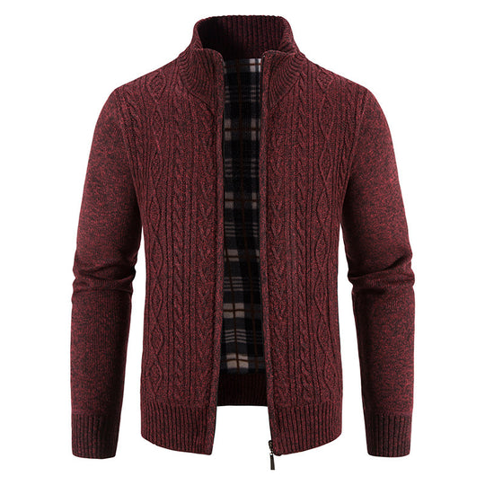 Herren Strickjacke mit hochschließendem Kragen und strukturiertem Design R&B