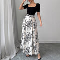 Damen Eleganter Maxirock mit floralem Muster