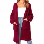 Damen Großer Strickcardigan mit voluminösen Ärmeln und praktischen Taschen R&B