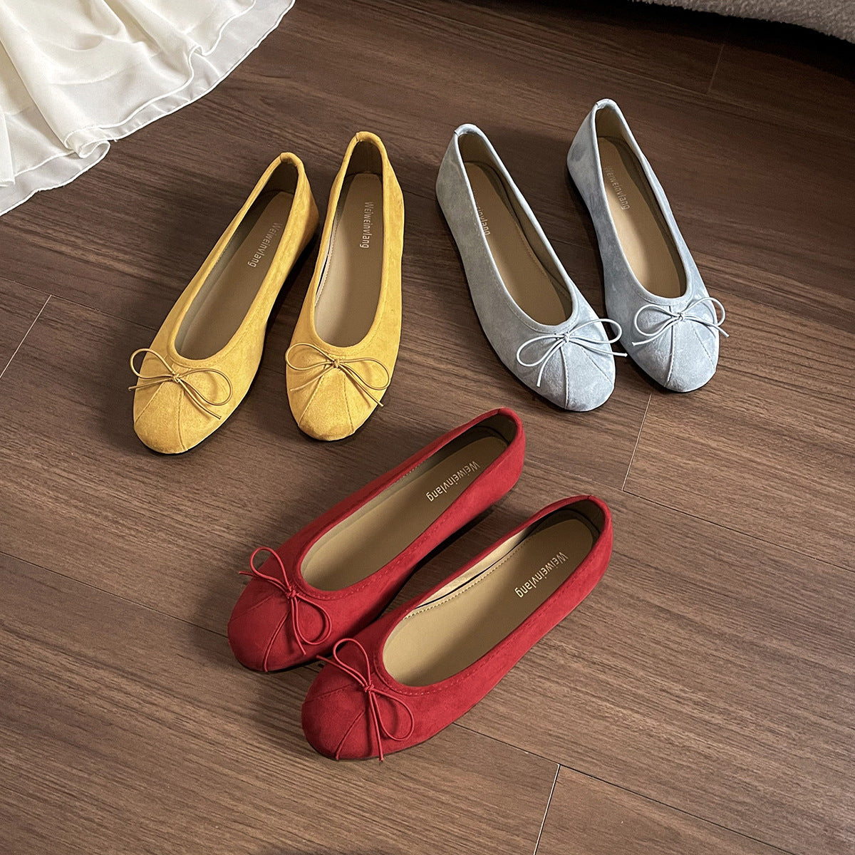 Damen Ballerina-Schuhe mit modischem Schleifenakzent und weichem Obermaterial