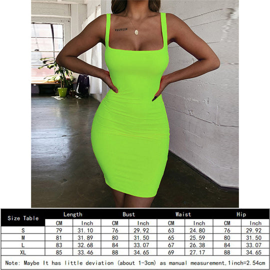 Damen Bodycon Minikleid mit breiten Trägern und taillierter Silhouette R&B
