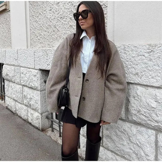 Damen Oversized Wolle-Blazer R&B
