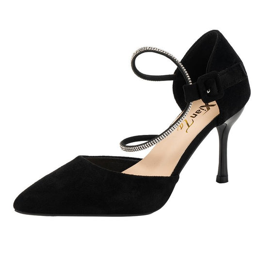 Damen High Heel Pumps mit elegantem Strassriemen R&B